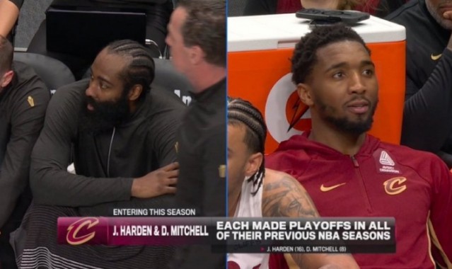 转播方晒纪录：哈登和米切尔生涯从未缺席过季后赛